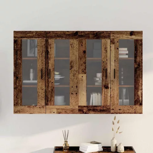 Fali Szekrények 2 pcs Régi fa 69,5 x 34 x 90 cm Faanyag