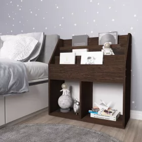  Füstös tölgy színű szerelt fa gyerek újságtartó 71x30x78,5 cm