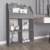 Betonszürke szerelt fa gyerek újságtartó 71 x 30 x 114 cm