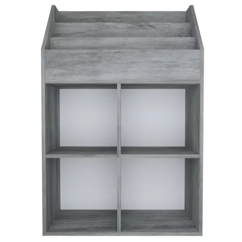 Betonszürke szerelt fa gyerek újságtartó 71 x 30 x 114 cm