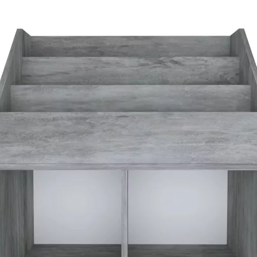 Betonszürke szerelt fa gyerek újságtartó 71 x 30 x 114 cm