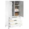 Fehér fém ruhásszekrény 90 x 50 x 180 cm