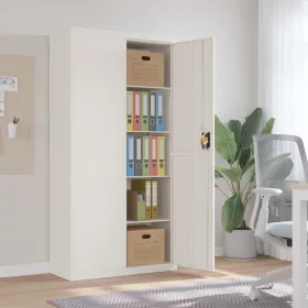 Fehér acél irattartó szekrény 90x40x180 cm