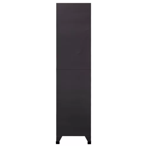 Antracitszürke-piros acél zárható szekrény 90 x 45 x 180 cm
