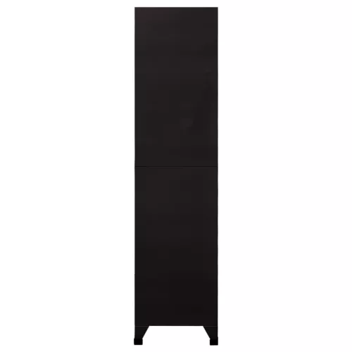 Fekete acél zárható szekrény 90 x 40 x 180 cm