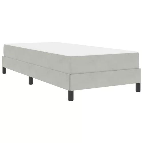 Boxspring ágy matraccal Világosszürke 90 x 190 cm Bársony