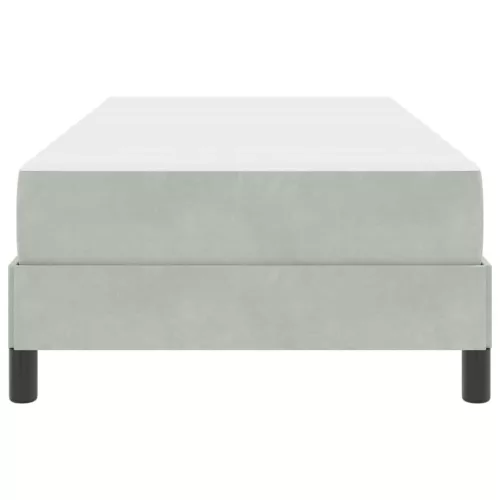 Boxspring ágy matraccal Világosszürke 90 x 190 cm Bársony