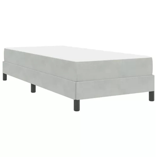 Boxspring ágy matraccal Világosszürke 90 x 190 cm Bársony