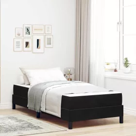 Boxspring ágy matraccal Fekete 90 x 190 cm Bársony