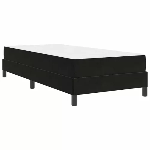 Boxspring ágy matraccal Fekete 90 x 190 cm Bársony