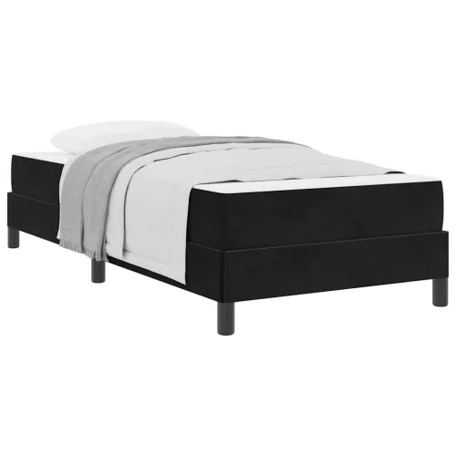 Boxspring ágy matraccal Fekete 90 x 190 cm Bársony