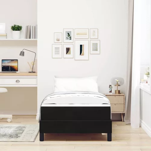 Boxspring ágy matraccal Fekete 90 x 190 cm Bársony