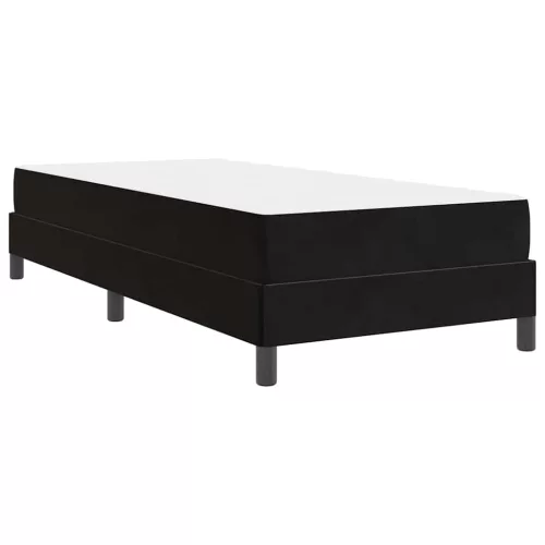 Boxspring ágy matraccal Fekete 90 x 190 cm Bársony
