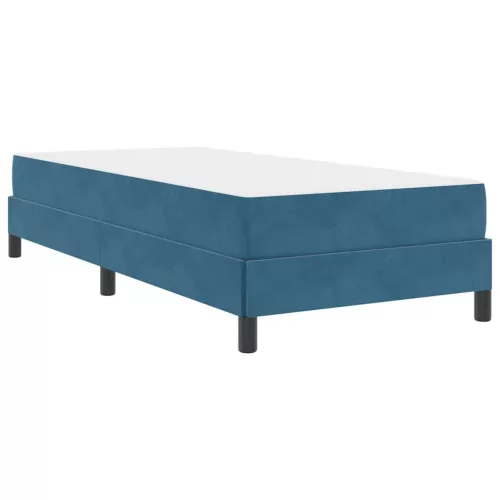 Boxspring ágy matraccal Sötét kék 90 x 200 cm Bársony