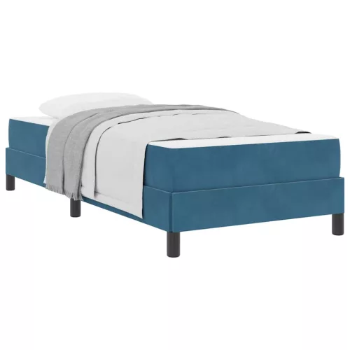 Boxspring ágy matraccal Sötét kék 90 x 200 cm Bársony