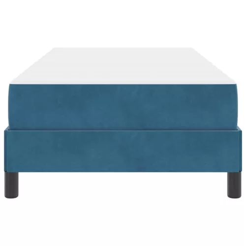 Boxspring ágy matraccal Sötét kék 90 x 200 cm Bársony
