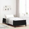 Boxspring ágy matraccal Fekete 100 x 200 cm Bársony