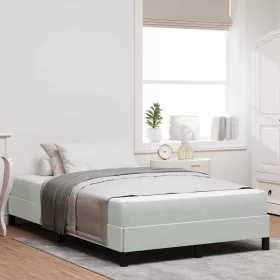   Boxspring ágy matraccal Világosszürke 120 x 190 cm Bársony