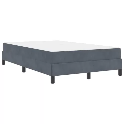 Boxspring ágy matraccal Sötétszürke 120 x 190 cm Bársony