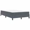 Boxspring ágy matraccal Sötétszürke 120 x 190 cm Bársony