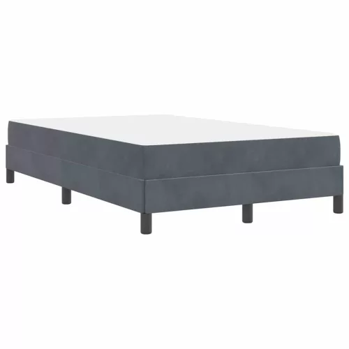 Boxspring ágy matraccal Sötétszürke 120 x 190 cm Bársony