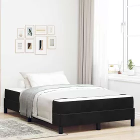 Boxspring ágy matraccal Fekete 120 x 190 cm Bársony
