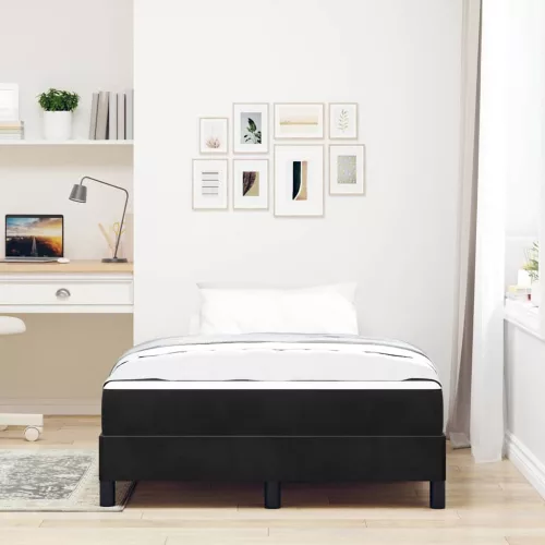 Boxspring ágy matraccal Fekete 120 x 190 cm Bársony