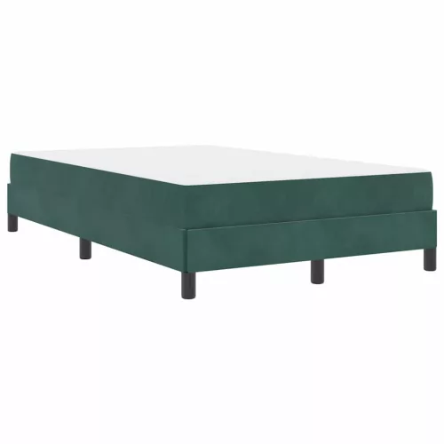 Boxspring ágy matraccal Sötétzöld 120 x 190 cm Bársony