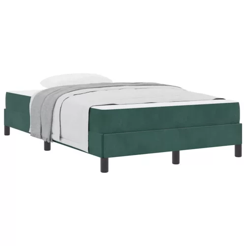 Boxspring ágy matraccal Sötétzöld 120 x 190 cm Bársony