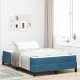 Boxspring ágy matraccal Sötét kék 120 x 190 cm Bársony