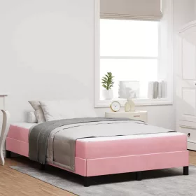 Boxspring ágy matraccal Rózsaszín 120 x 200 cm Bársony