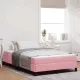 Boxspring ágy matraccal Rózsaszín 120 x 200 cm Bársony