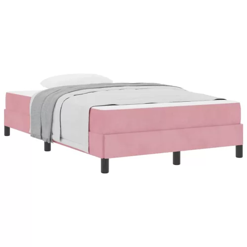 Boxspring ágy matraccal Rózsaszín 120 x 200 cm Bársony
