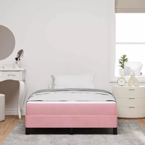 Boxspring ágy matraccal Rózsaszín 120 x 200 cm Bársony