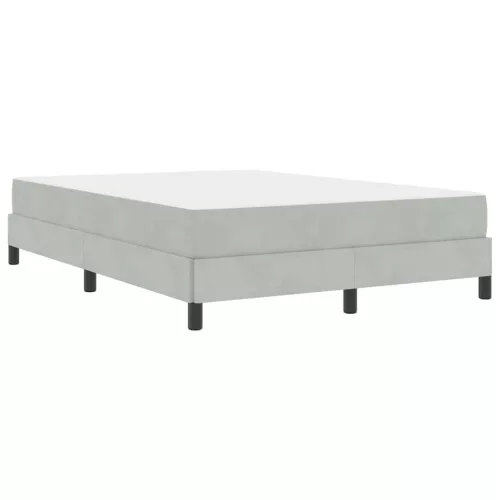 Boxspring ágy matraccal Világosszürke 140 x 190 cm Bársony