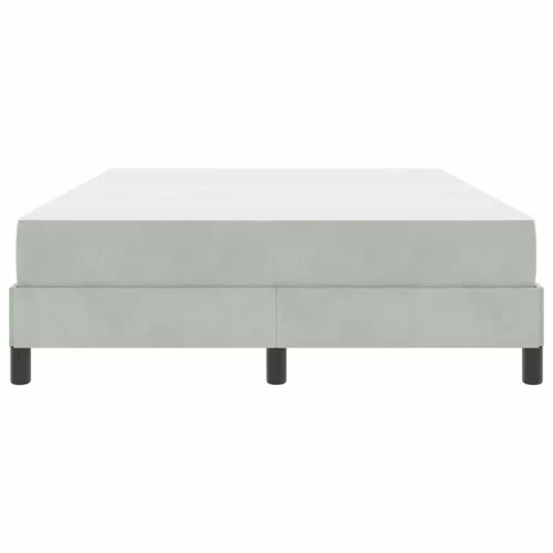 Boxspring ágy matraccal Világosszürke 140 x 190 cm Bársony