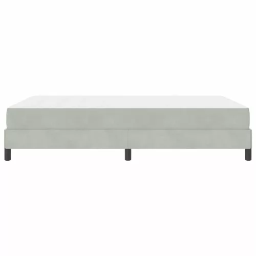 Boxspring ágy matraccal Világosszürke 140 x 190 cm Bársony