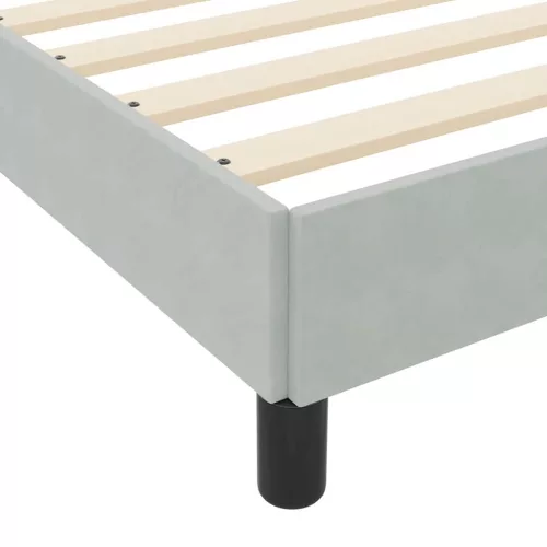 Boxspring ágy matraccal Világosszürke 140 x 190 cm Bársony