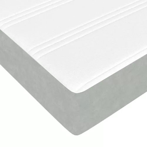 Boxspring ágy matraccal Világosszürke 140 x 190 cm Bársony