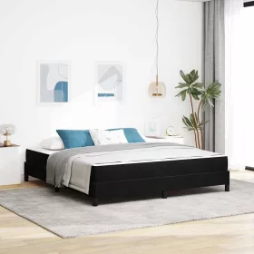 Boxspring ágy matraccal Fekete 180 x 200 cm Bársony