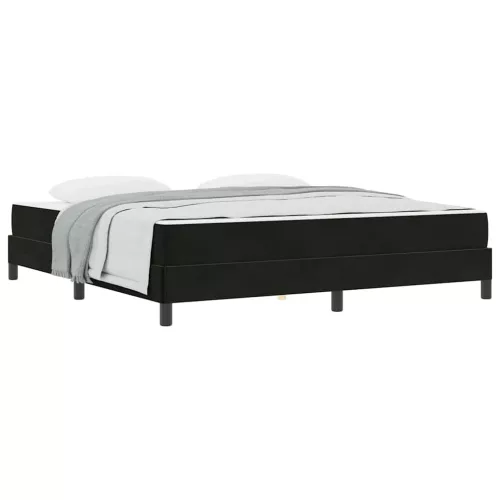 Boxspring ágy matraccal Fekete 180 x 200 cm Bársony