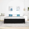 Boxspring ágy matraccal Fekete 180 x 200 cm Bársony