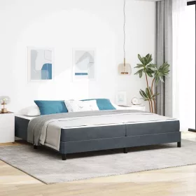   Boxspring ágy matraccal Sötétszürke 200 x 200 cm Bársony