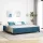 Boxspring ágy matraccal Sötét kék 200 x 200 cm Bársony