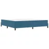 Boxspring ágy matraccal Sötét kék 200 x 200 cm Bársony