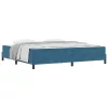 Boxspring ágy matraccal Sötét kék 200 x 200 cm Bársony