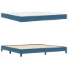 Boxspring ágy matraccal Sötét kék 200 x 200 cm Bársony