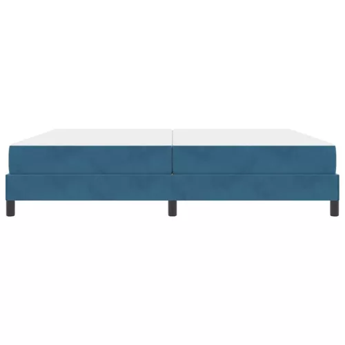 Boxspring ágy matraccal Sötét kék 200 x 200 cm Bársony