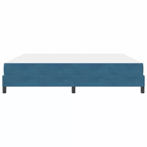 Boxspring ágy matraccal Sötét kék 200 x 200 cm Bársony