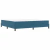 Boxspring ágy matraccal Sötét kék 200 x 200 cm Bársony